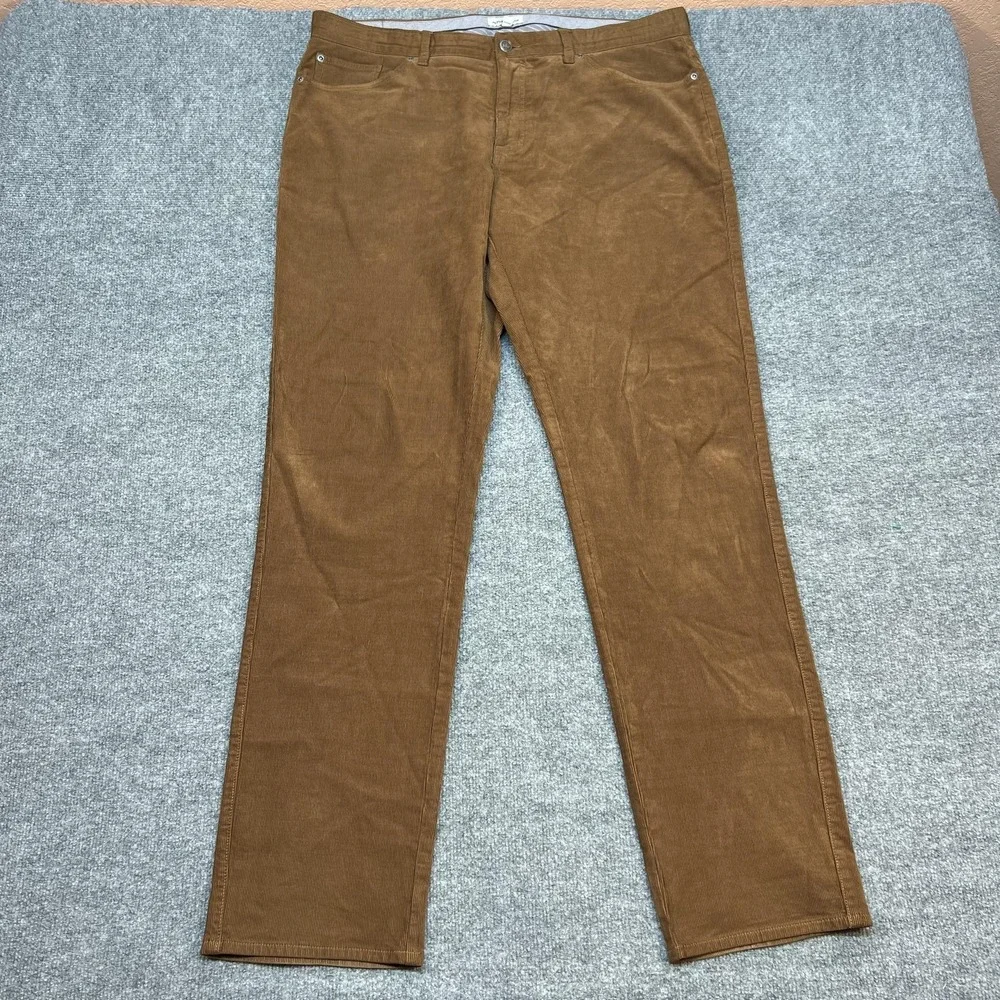 Peter Millar Pants Mens 38 Brown Corduroy Stretch Chino 5 Pocket Casual